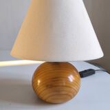 Solid wood ball lamp