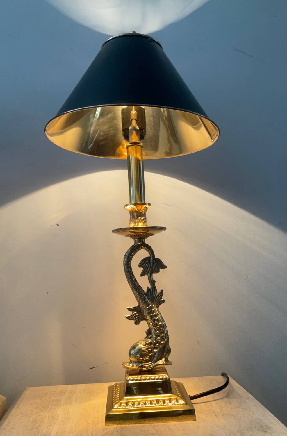 Pair of Empire lamps in bronze and sheet metal