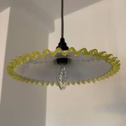 Antique uraline opaline pancake chandelier