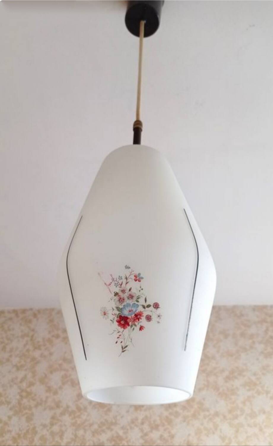 Vintage opaline pendant light from the 60s/70s.