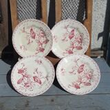 4 iron earth dessert plates porcelain from Gien