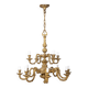 Classic 12 light golden bronze chandelier from the mid-20th century