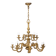 Classic 12 light golden bronze chandelier from the mid-20th century