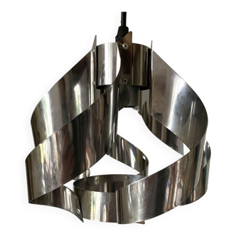 Space Age pendant light in aluminum, 1970