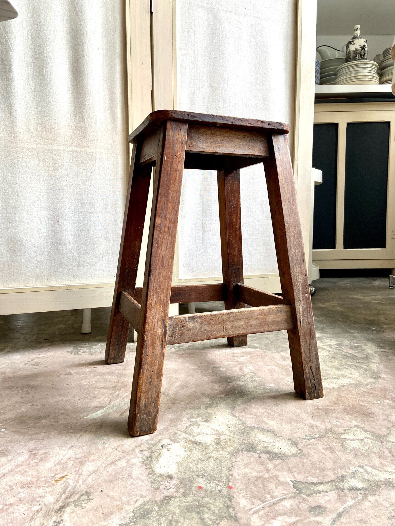 Dark wood stool