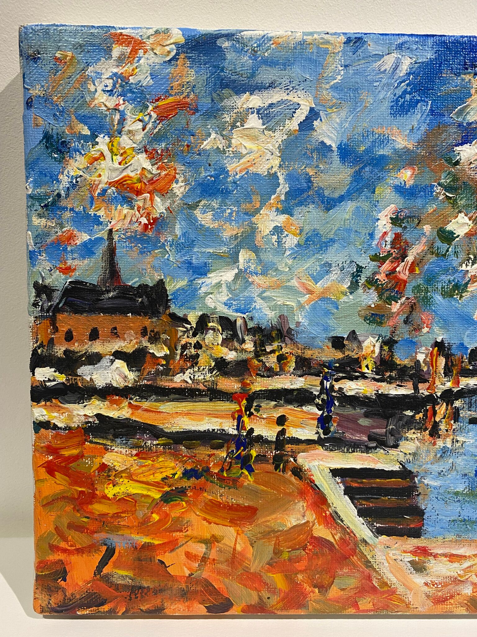 Old painting, Marine, signed XX century