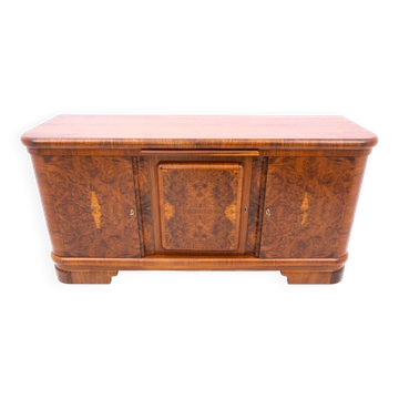 Grande commode Art déco, Pologne, années 1940. Après restauration.