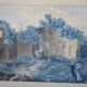 Ecole Italienne du XIXème siècle  « La source de la nymphe Egérie » Gouache