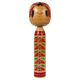 Decorative Togatta Kokeshi doll sculpture from northern Japan, hand-painted.