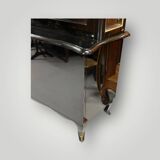 1950s black lacquered two-body display cabinet - bookcase