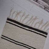 Vintage White Antique Hemp Kilim Runner sku3885