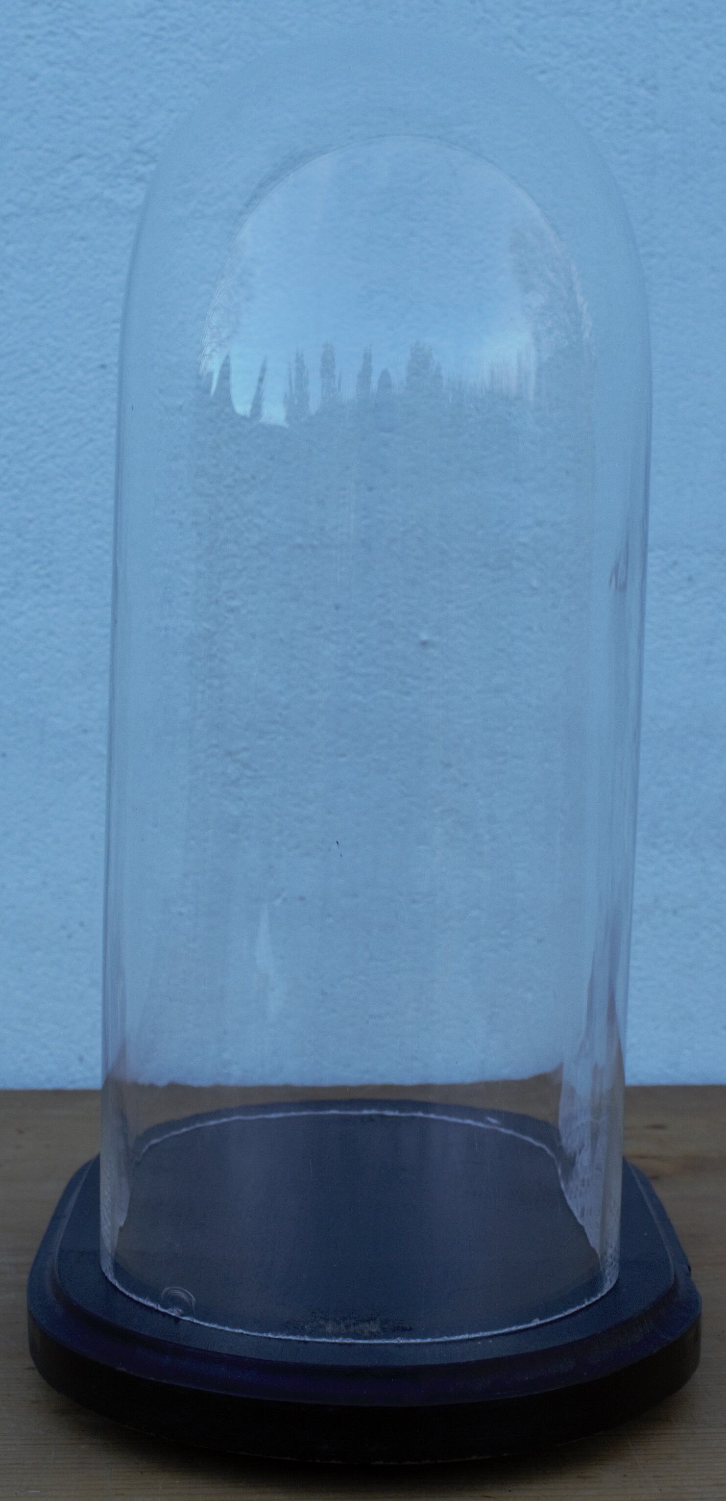 Old oval glass wedding globe 28 cm high glass bell