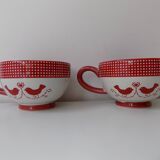 2 vintage decor cups (birds)