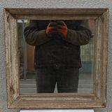 Square wooden mirror