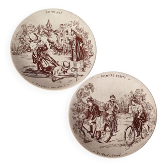 2 humorous talking plates St Clément