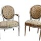 Chaise et fauteuil médaillon, style louis xvi, vers 1950