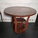 Art Deco walnut gueridon with double top from the 1930s.