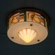 Art Deco Hand Painted Glass Flush Mount, 1920s