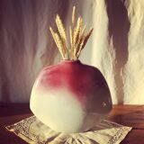 Old pink enamelled vase