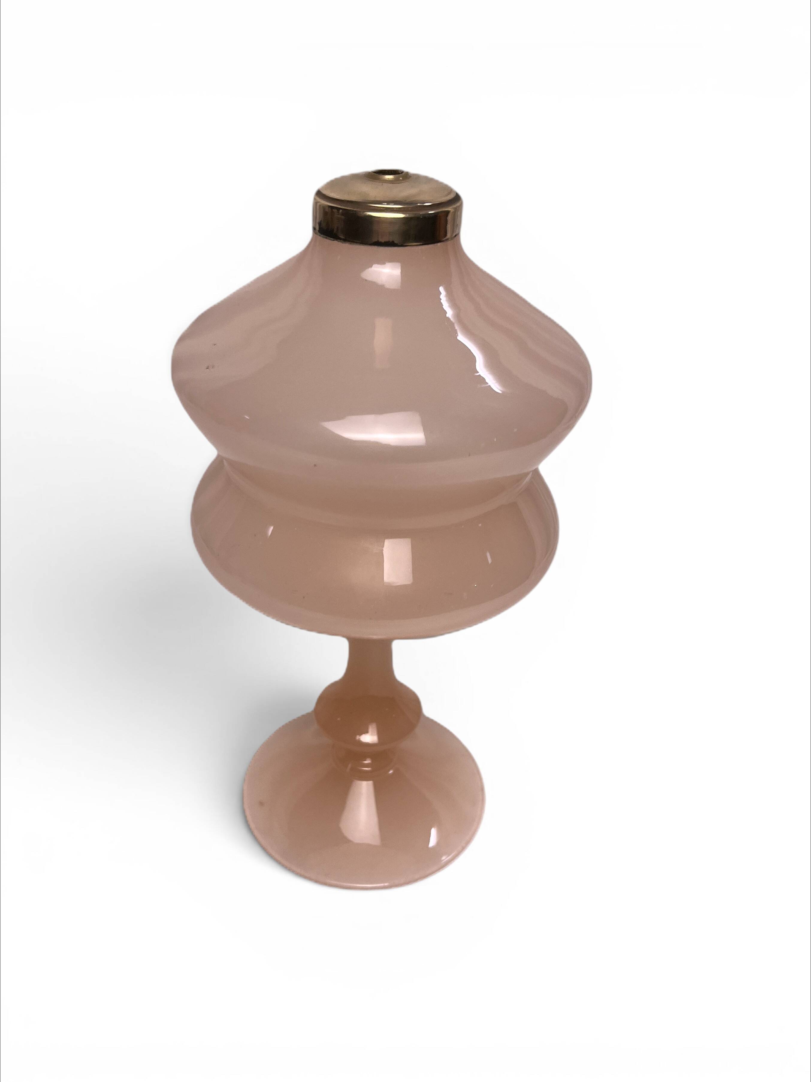 Pink opaline lamp base from around 1940.