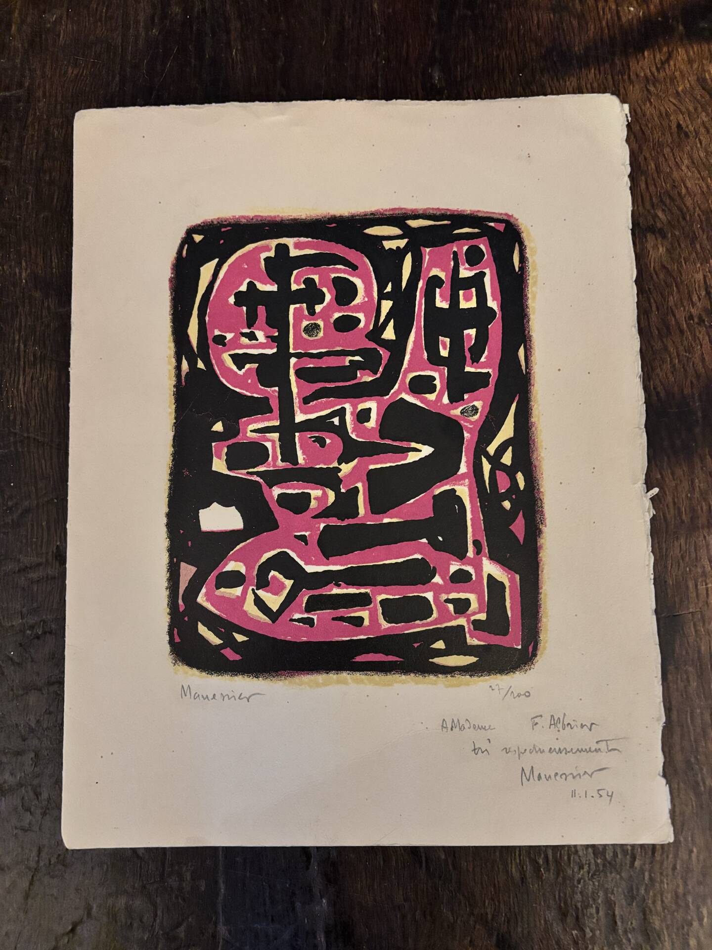 Original Lithograph Alfred MANESSIER 1954 signed numbered XXth Century