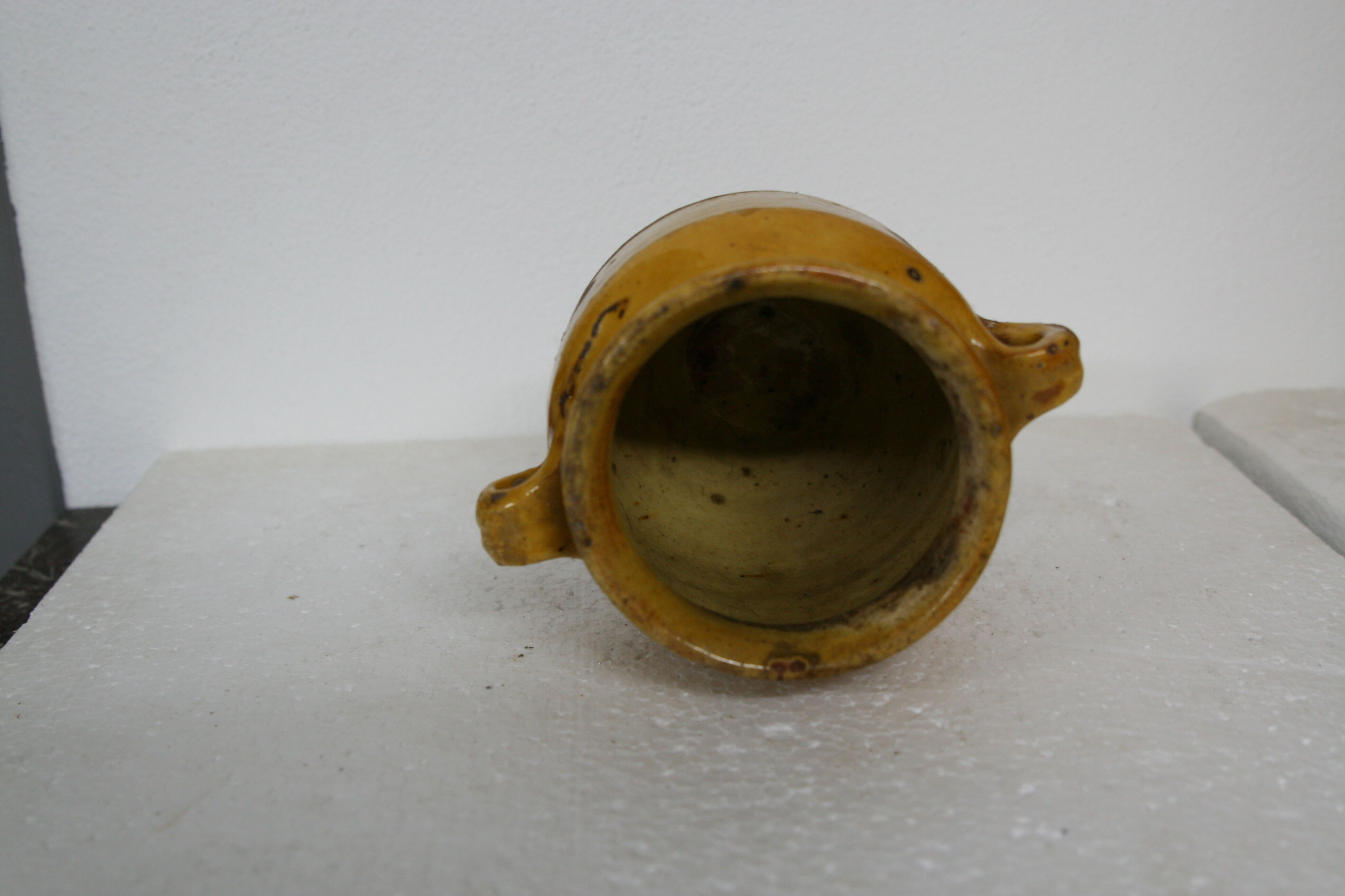 Pot candied terracotta glazed yellow small model 5