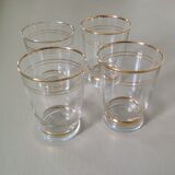Lot de 9 verres à filets dorés