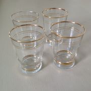 Lot de 9 verres à filets dorés