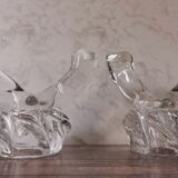 Paire de bougeoirs deux branches cristal
