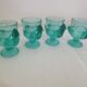 Turquoise glass egg cups