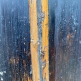 Double wood and glass closet doors