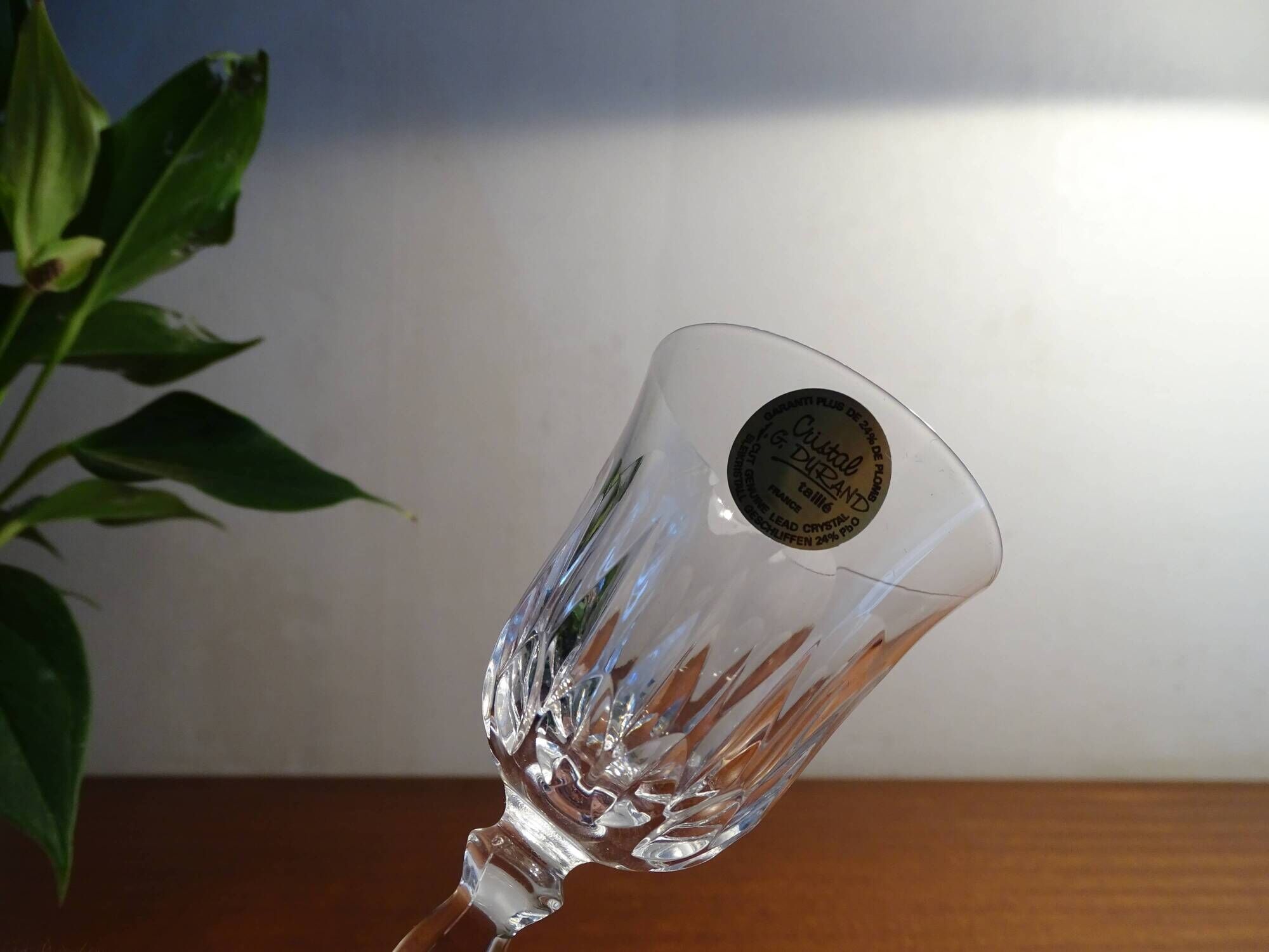 6 glasses white wine Cristal d'Arques JG Durand Villiers 7 cl size Beaulieu