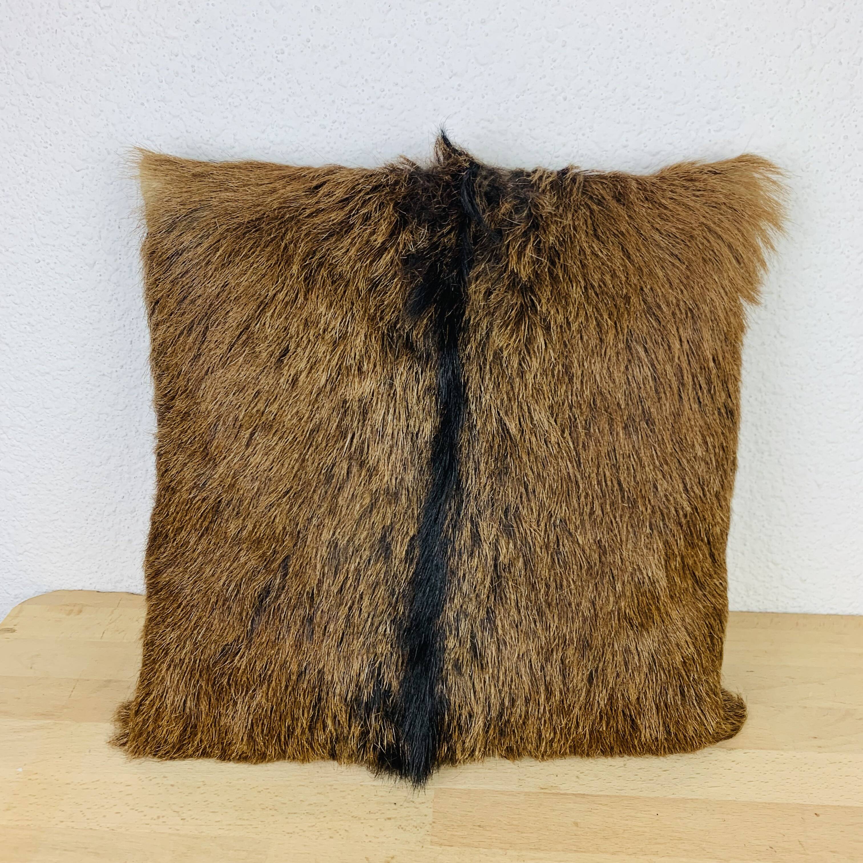 Vintage goatskin cushion