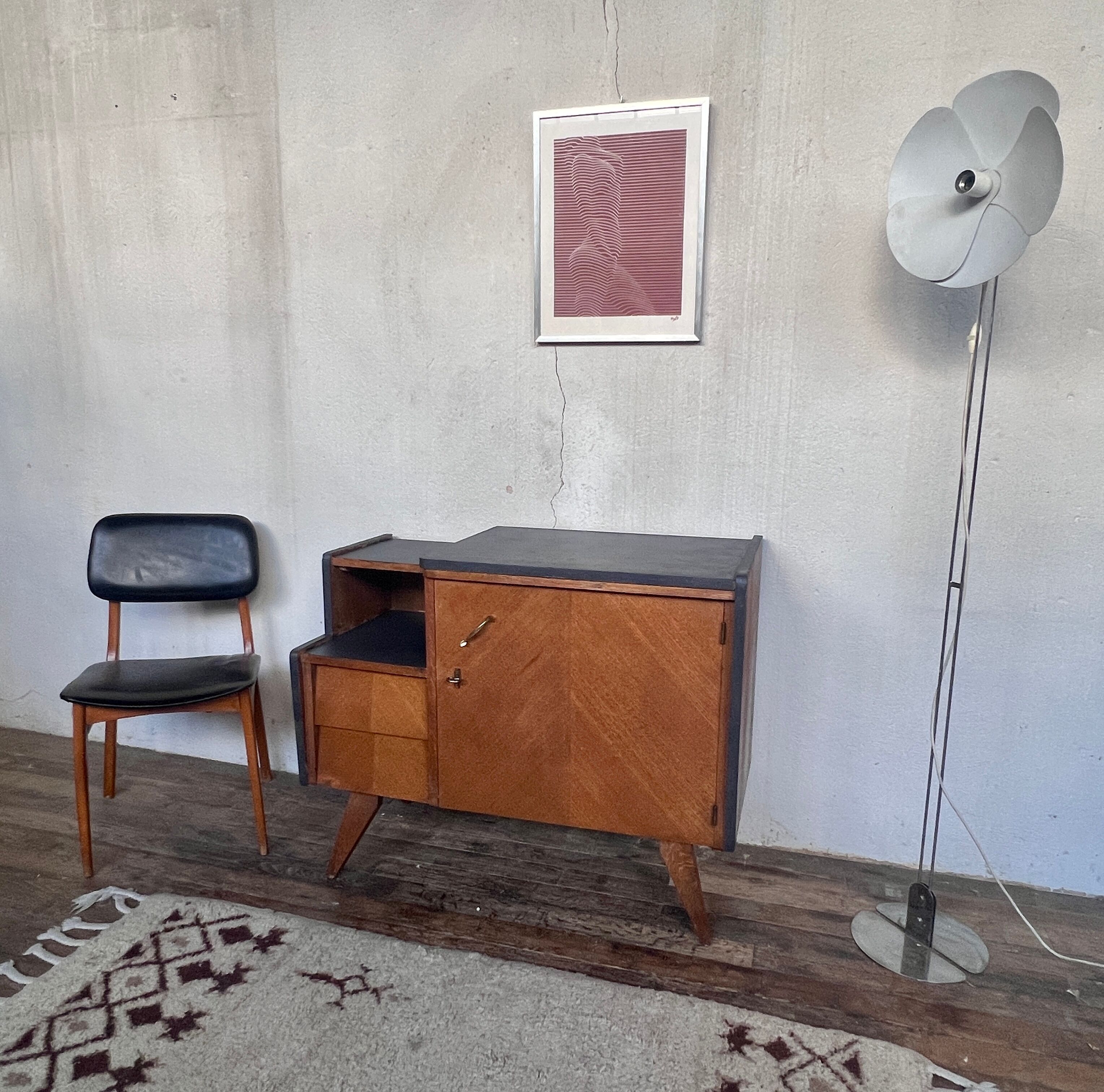 Meuble tv enfilade vintage pieds compas