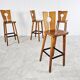 4 vintage brutalist bar stools, 1960s