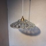 Vintage molded glass pendant light