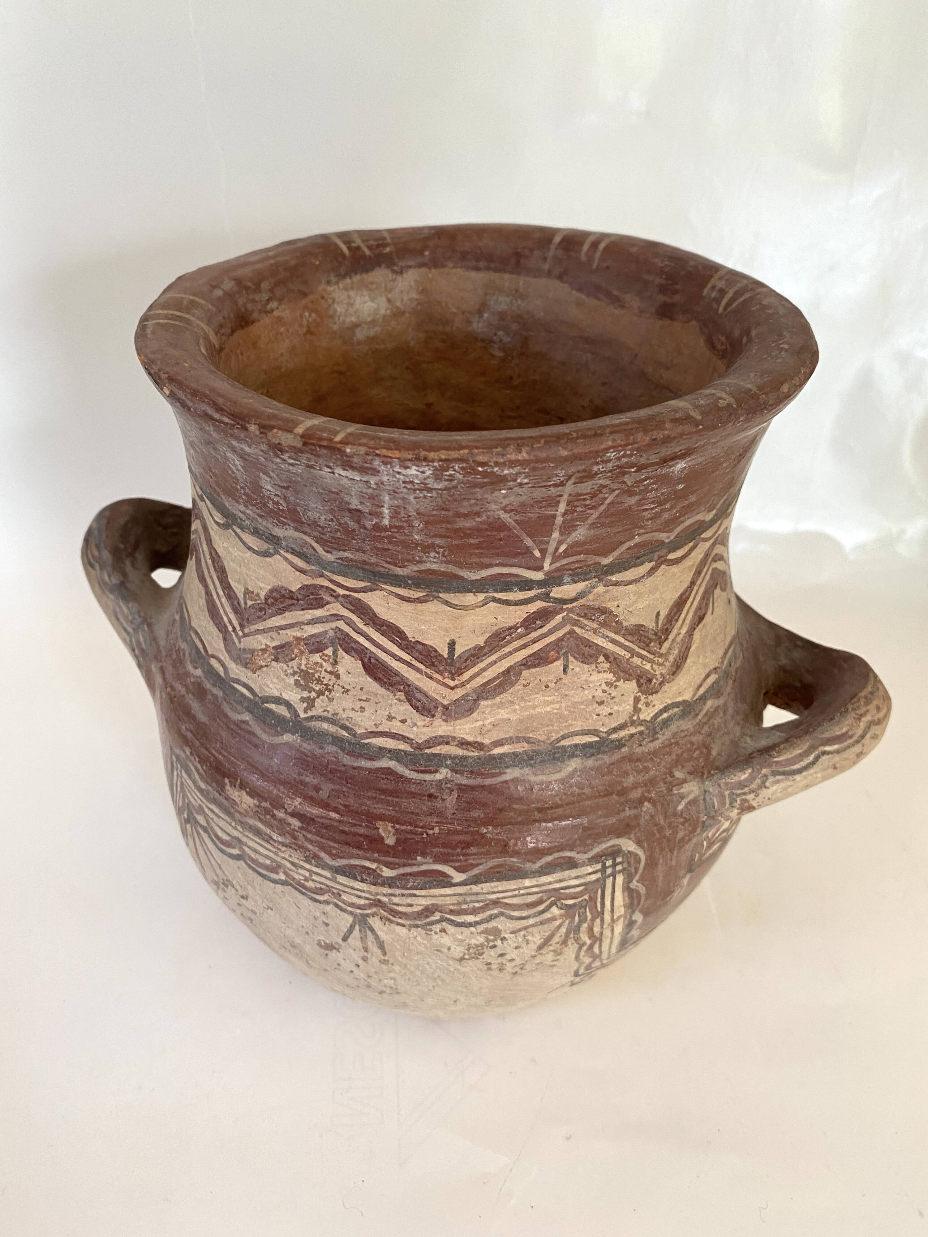 Kabyle terracotta pot with 2 handles
