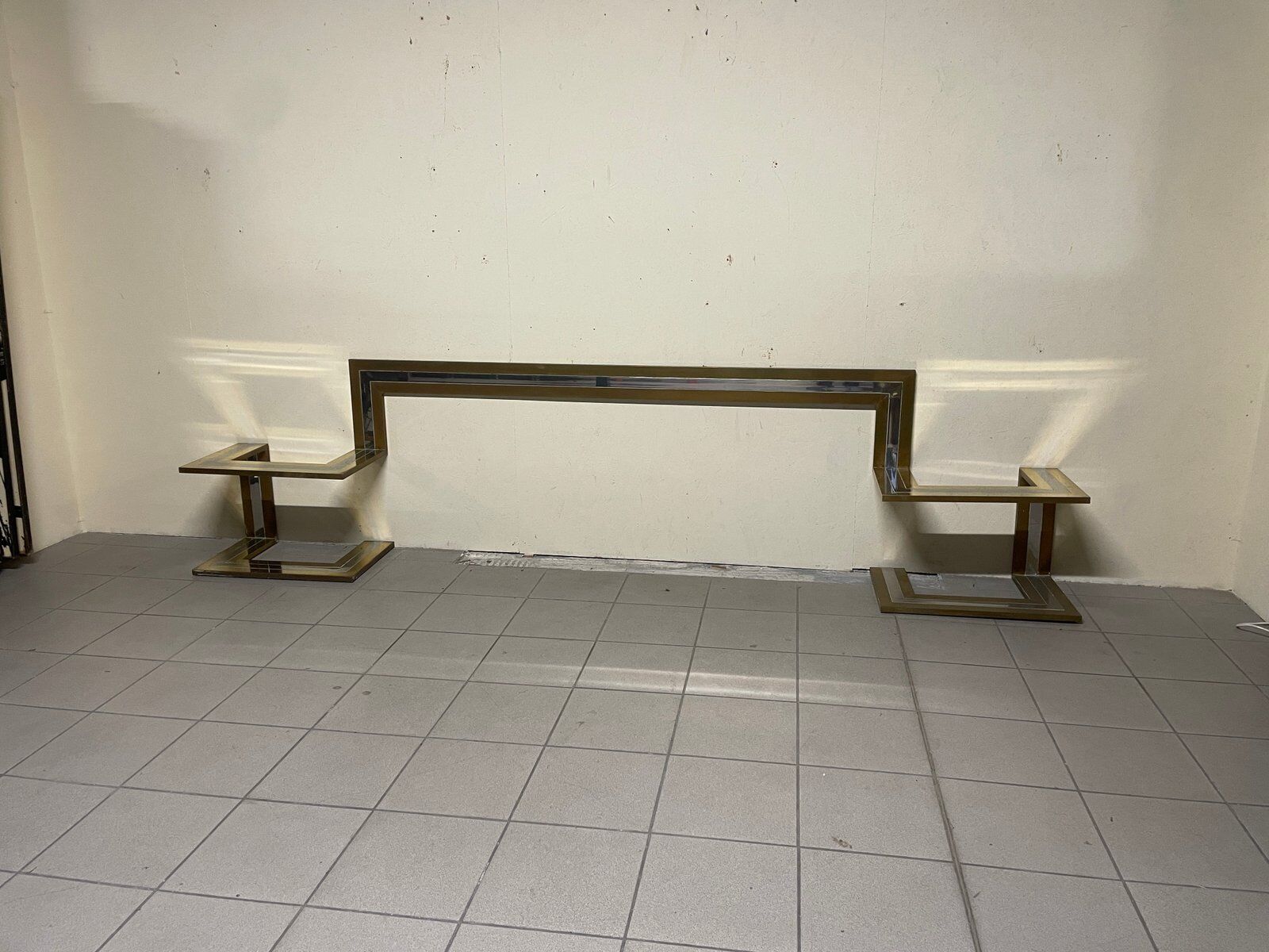 Headboard with bedside tables by Sandro Petti, 1970s.