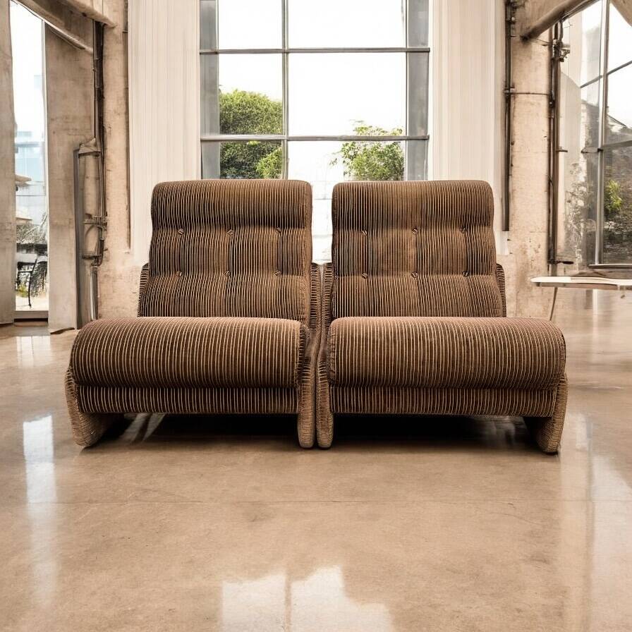 Vintage Two-Seater/Retro Modular Armchairs Armchairs