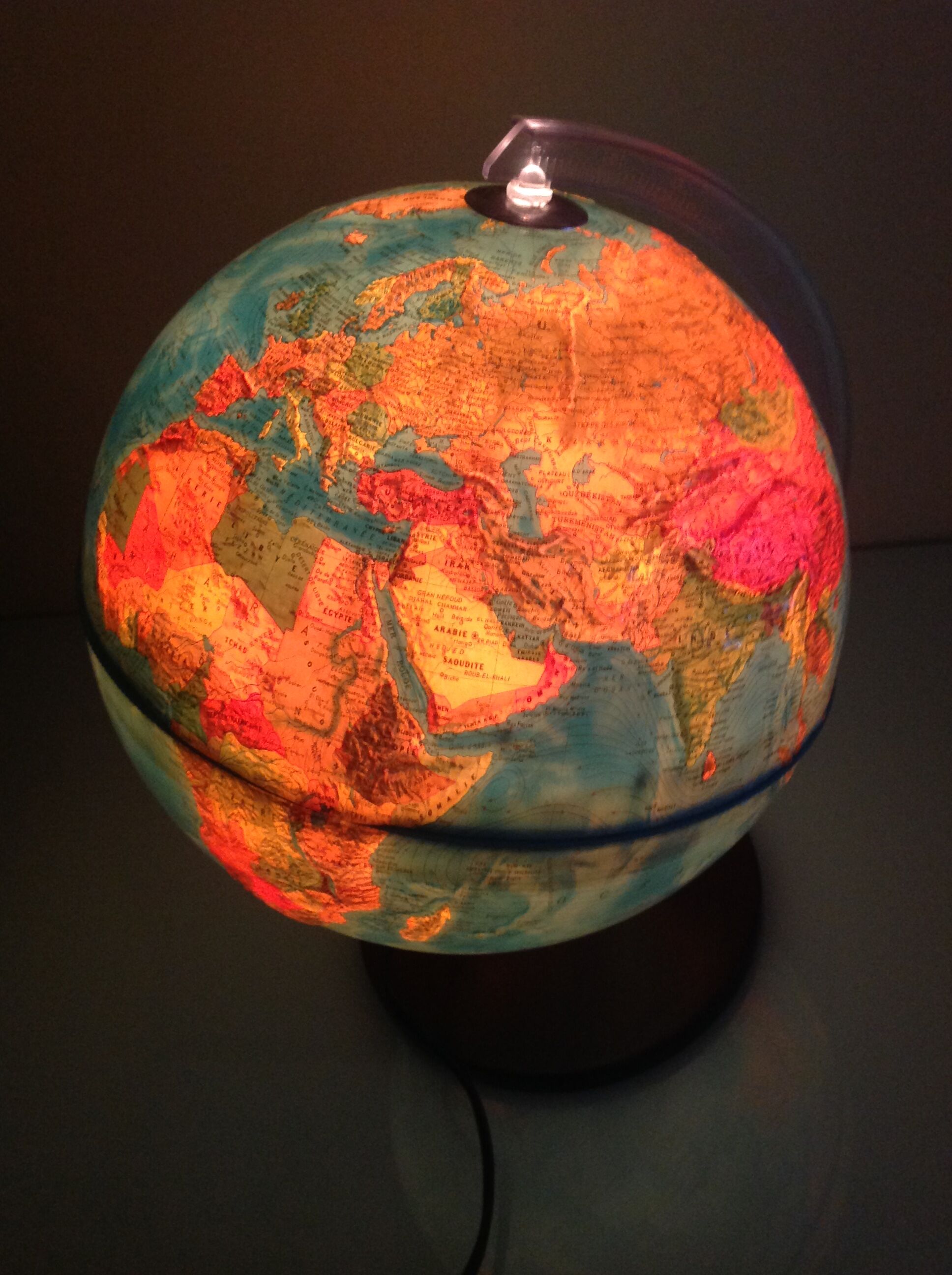 Globe in bright relief Rico Italy vintage 60s-70s