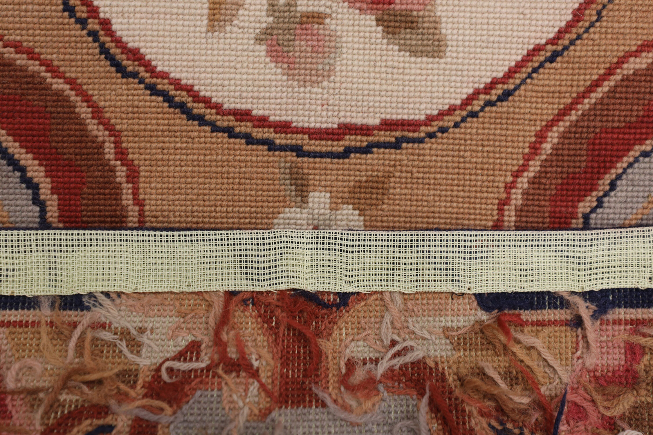 Deep blue Needlepoint Area Rug Traditional Handmade Wool Tapestry Rugs- 91x152cm