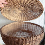 Tripod rattan basket