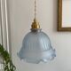 Frosted blue glass suspension vintage cottage style