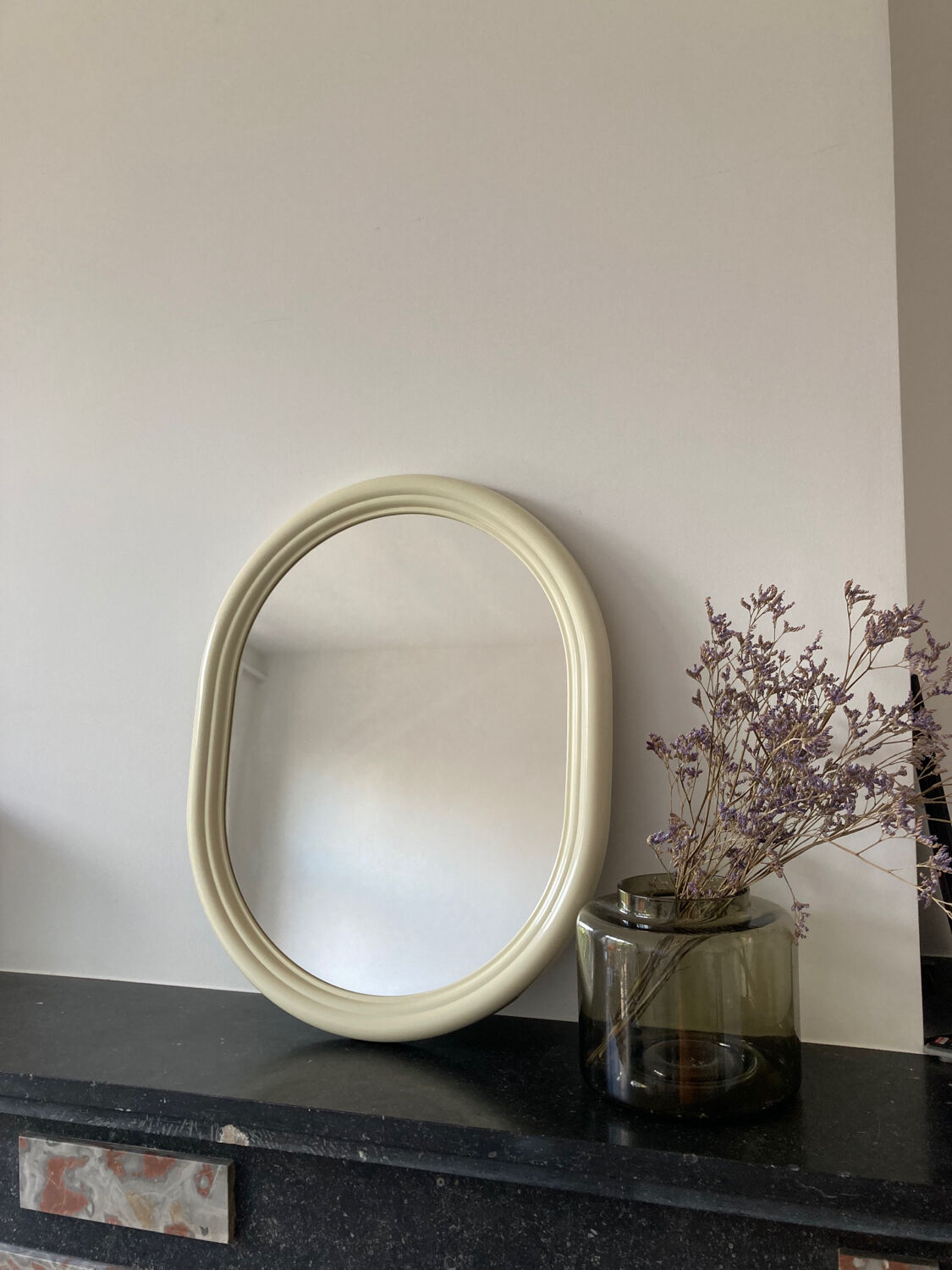 Vintage plastic oval mirror