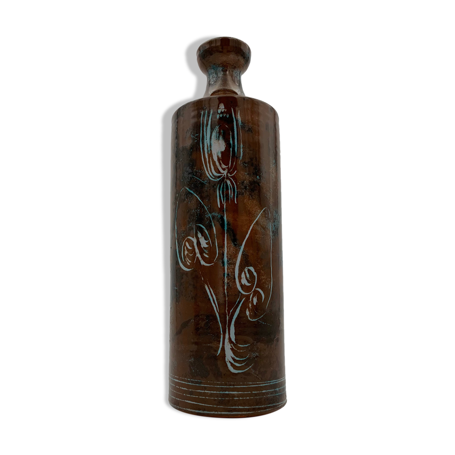 Vintage glazed terracotta ceramic, signed Yvon Roy, Ateliers Montgolfier - 1960s