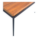 Vintage coffee table, minimalist modernist design, teak, 1960s.