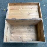 Malle de voyage en bois, ancienne L.75 x P.44 x H.54