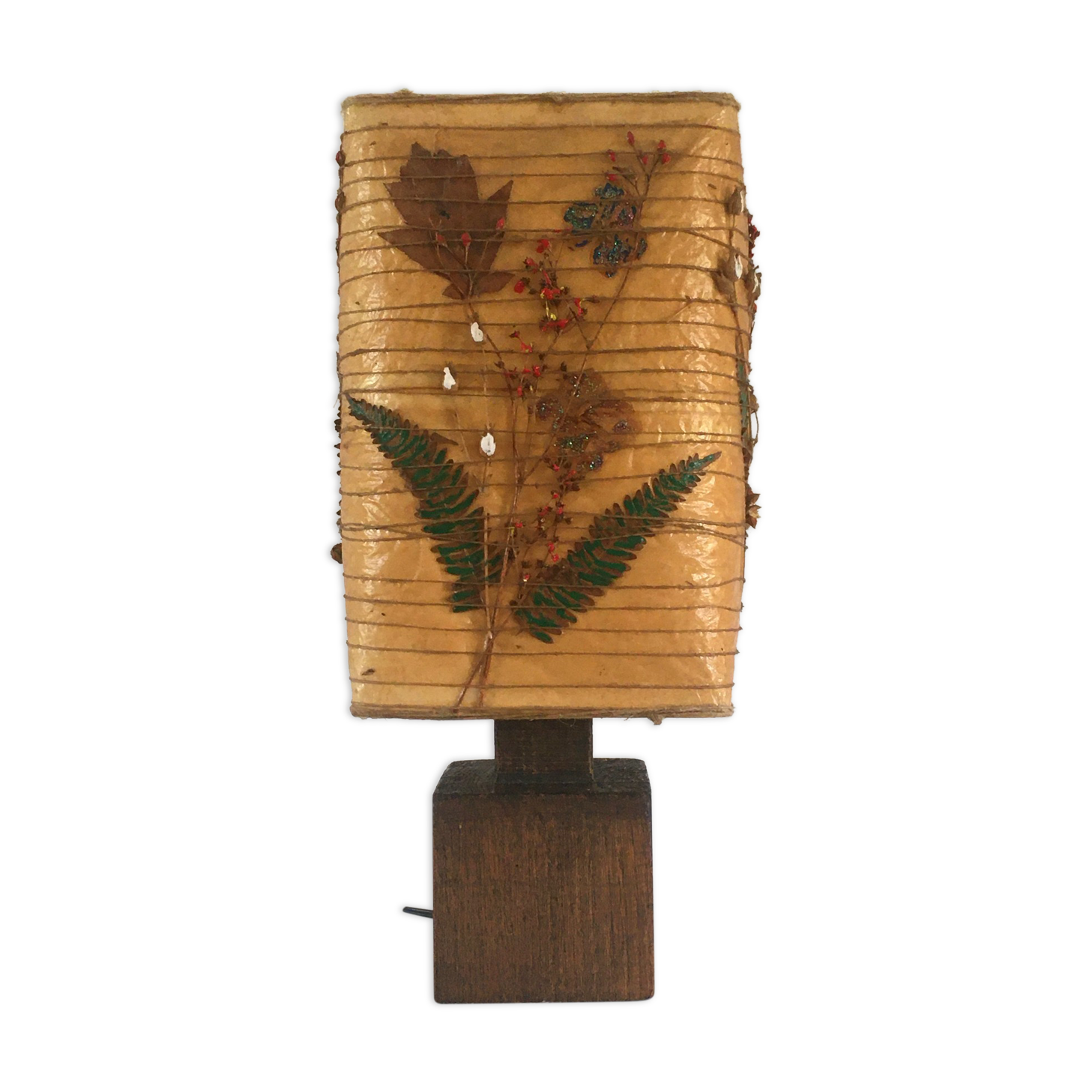 Vintage lamp in solid wood 70s