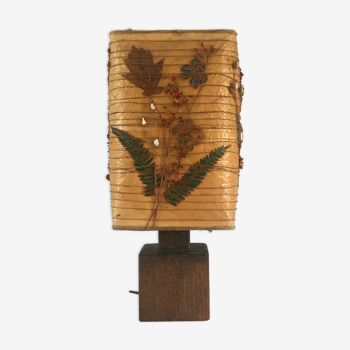 Lampe vintage en bois massif années 70