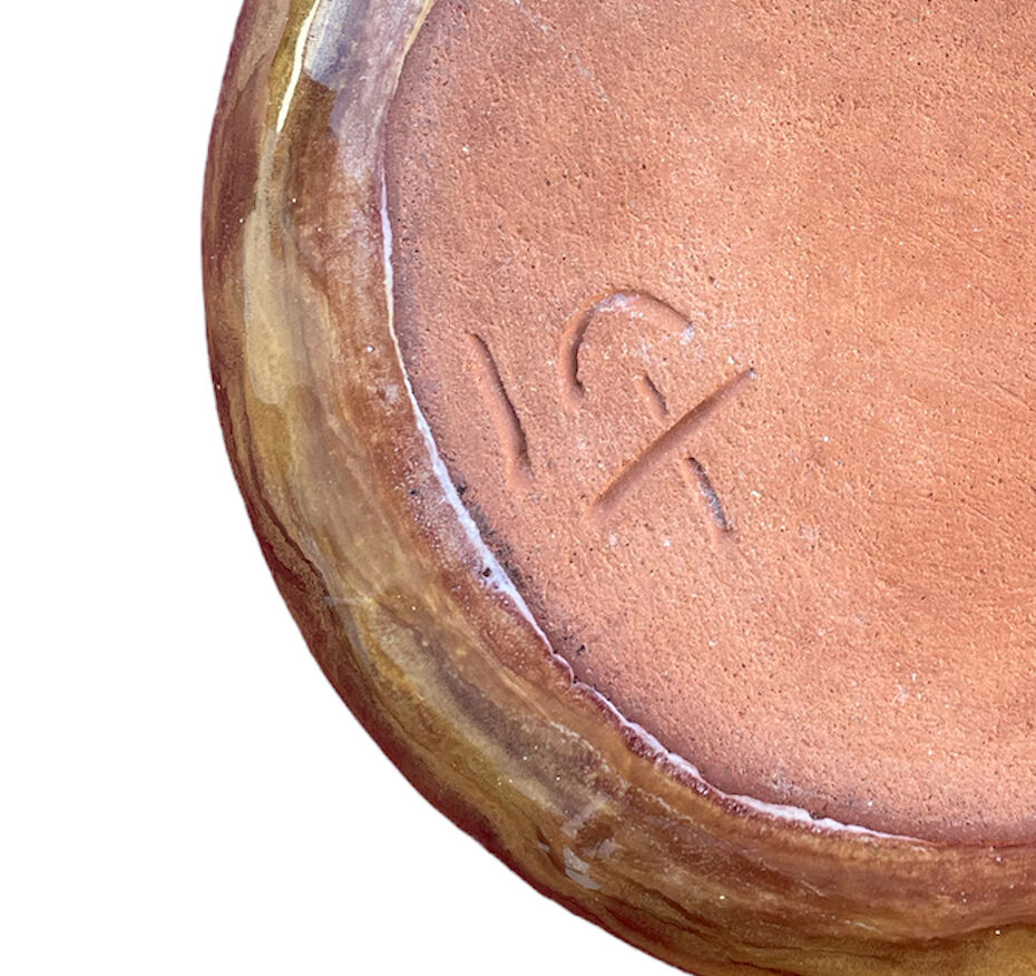 Round ceramic dish signed Cazaux